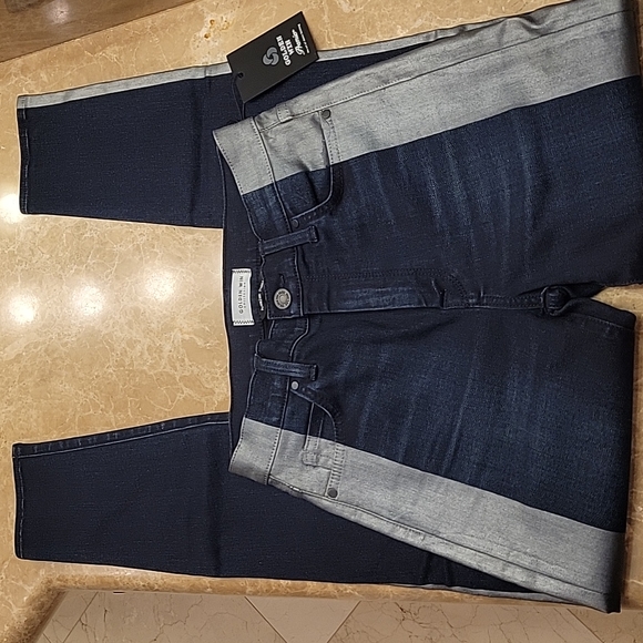 Golden Win Dark Wash Jeans w/ Silver Strip Coating - Picture 4 of 16